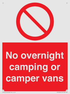 No overnight camping or camper vans
